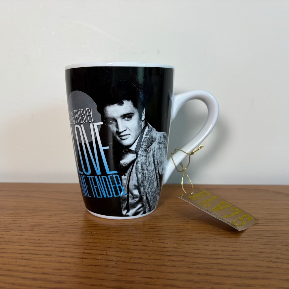 Elvis Presley Love Me Tender Mug Vandor ELV75 75th Birthday 2010 Black Blue